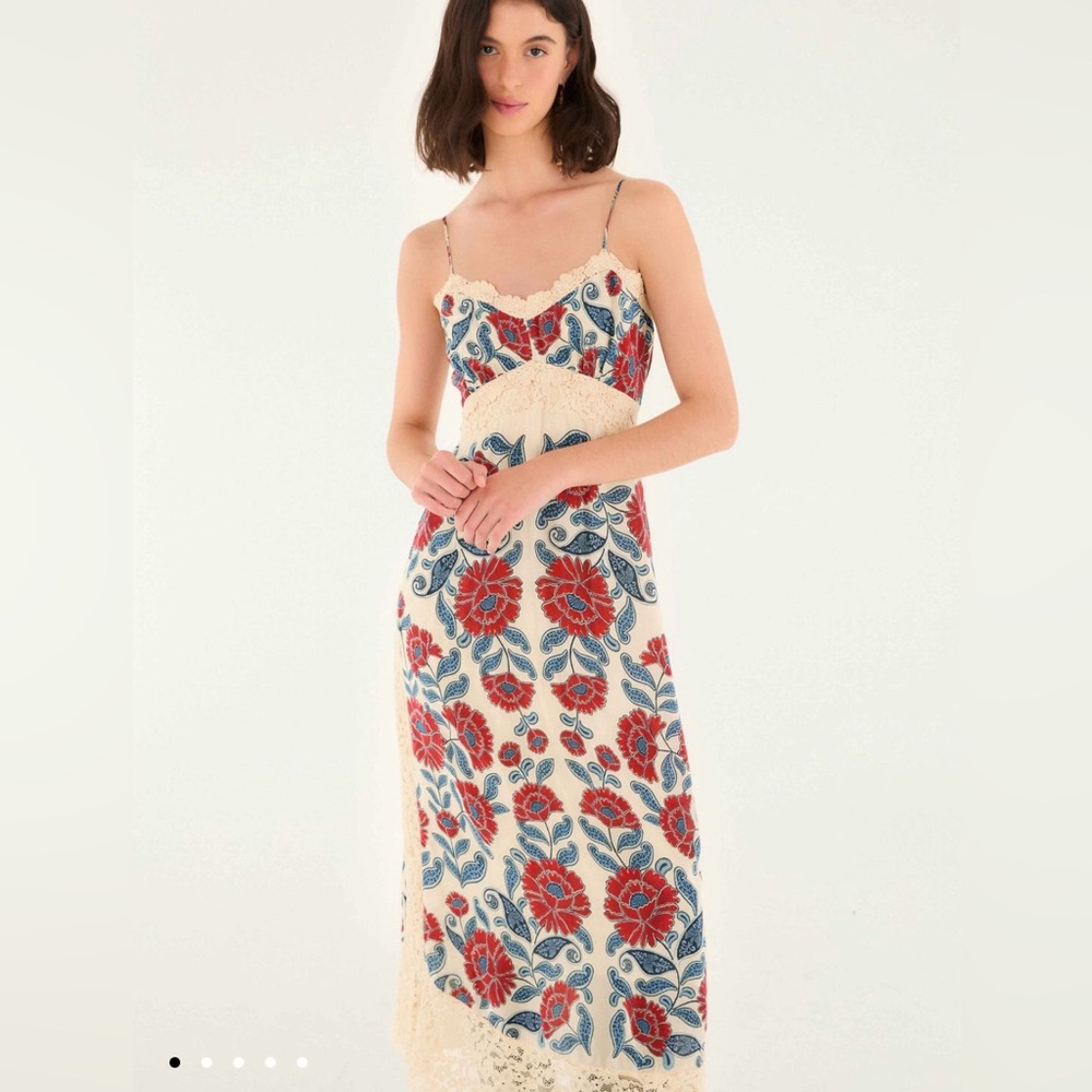 Farm Rio Sand Francesca Midi Dress